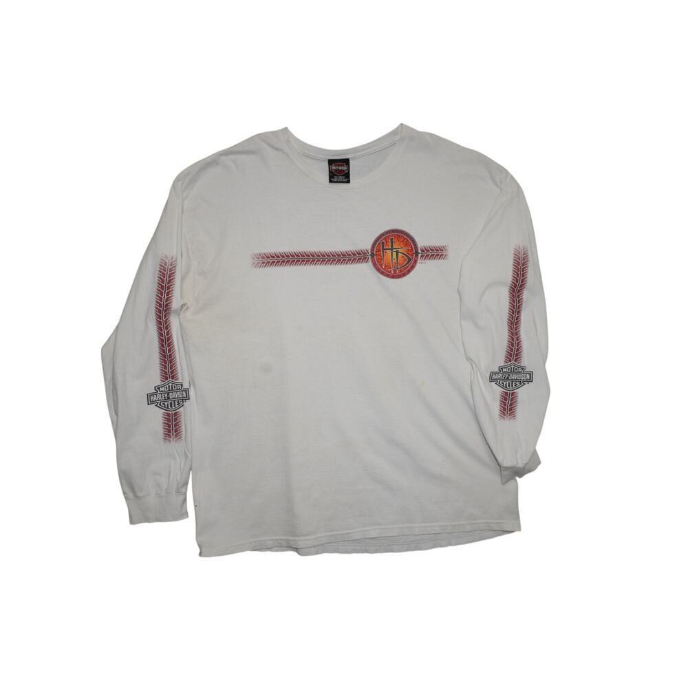 Vintage 2000 Harley-Davidson Long Sleeve T-Shirt XL – Tire Track Flame LogO